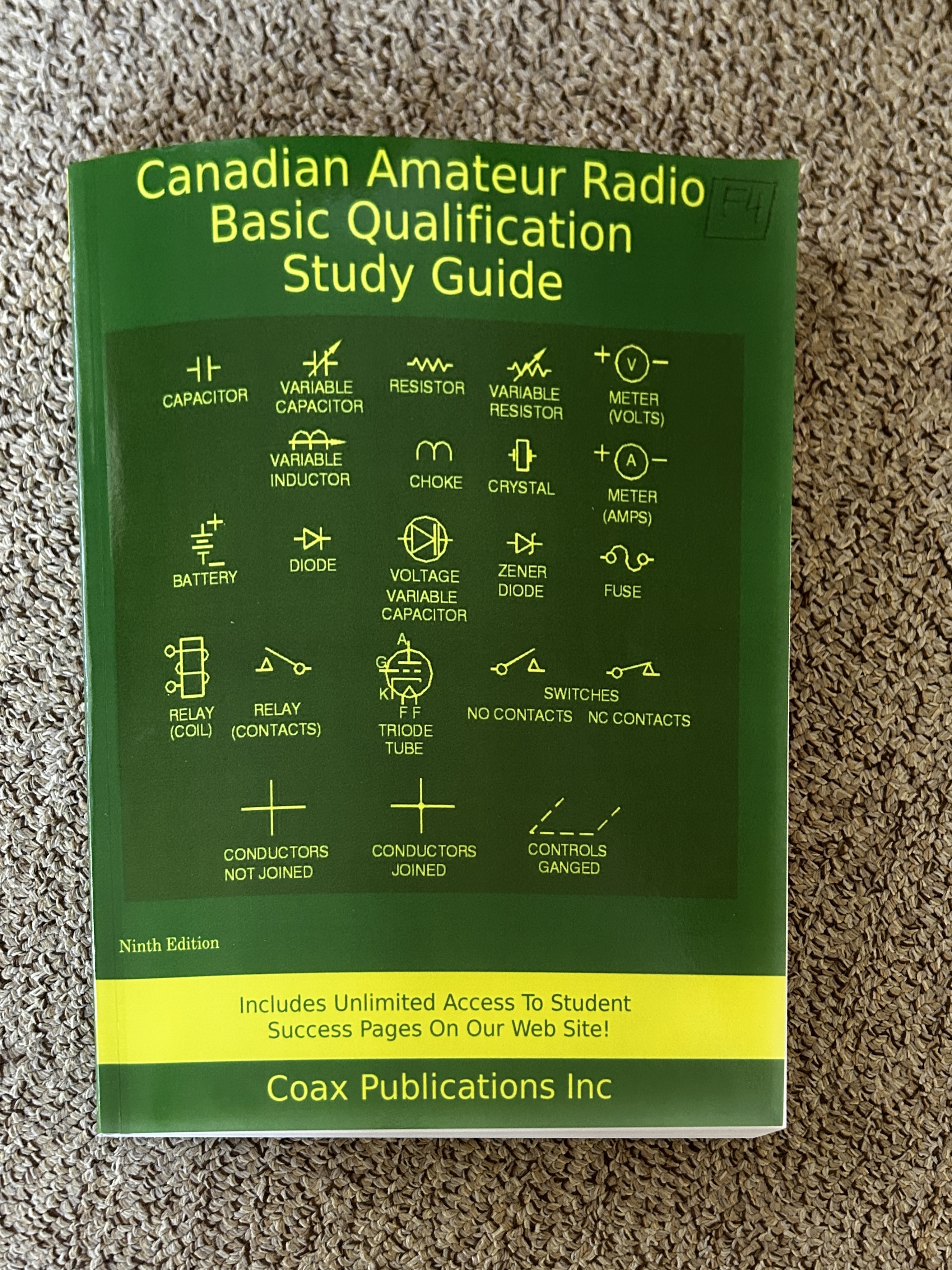 Photo of the cover of the ninth edition of the Canadian Ham Radio study guide.